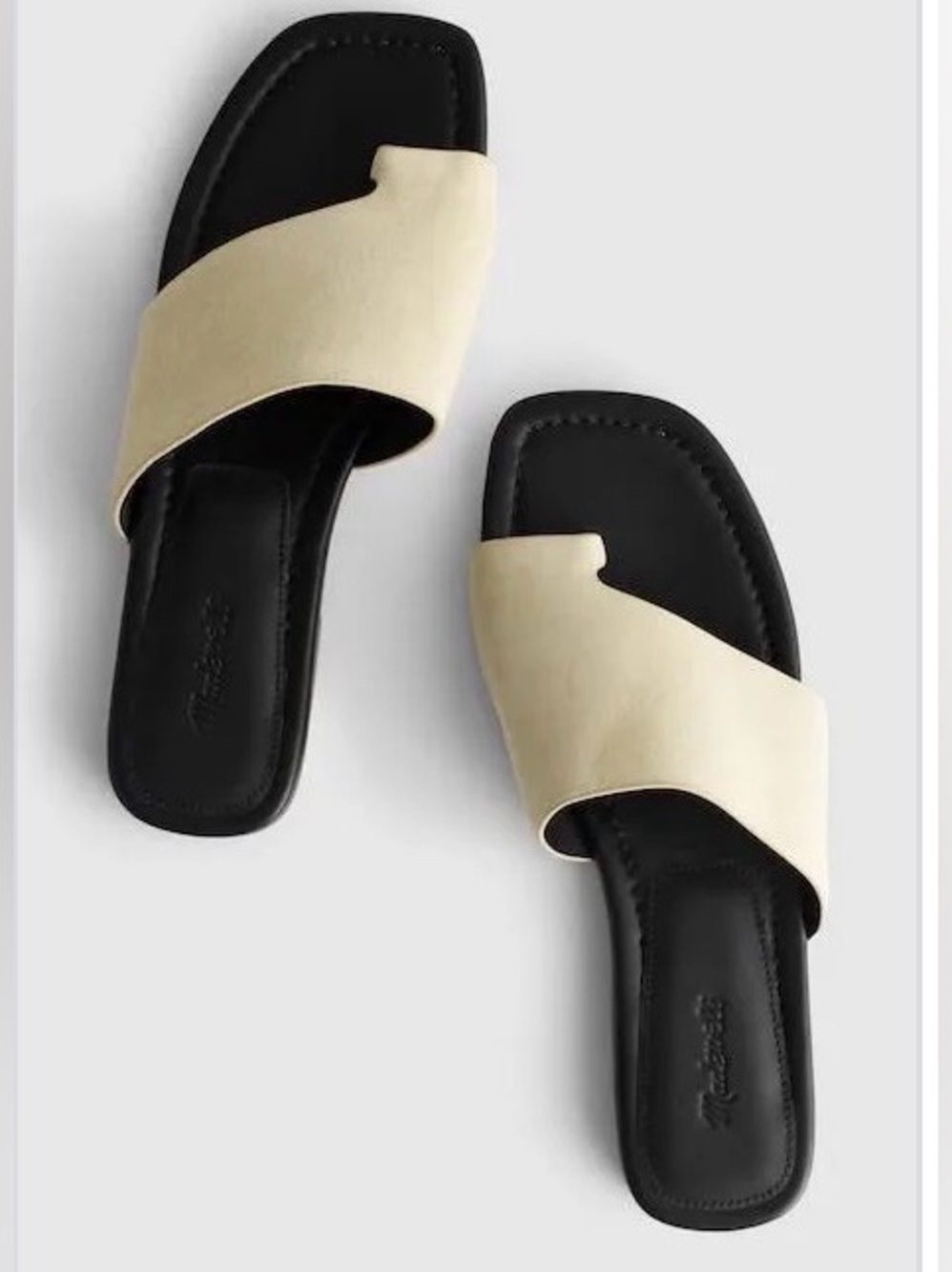 The Maycie toe loop slide suede by madewell worn once